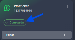 Conexão do WhatsApp com status Conectada no Whaticket