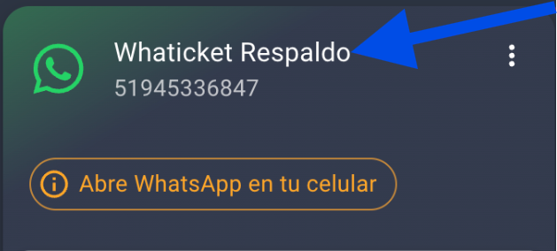 Aviso para abrir o WhatsApp no celular