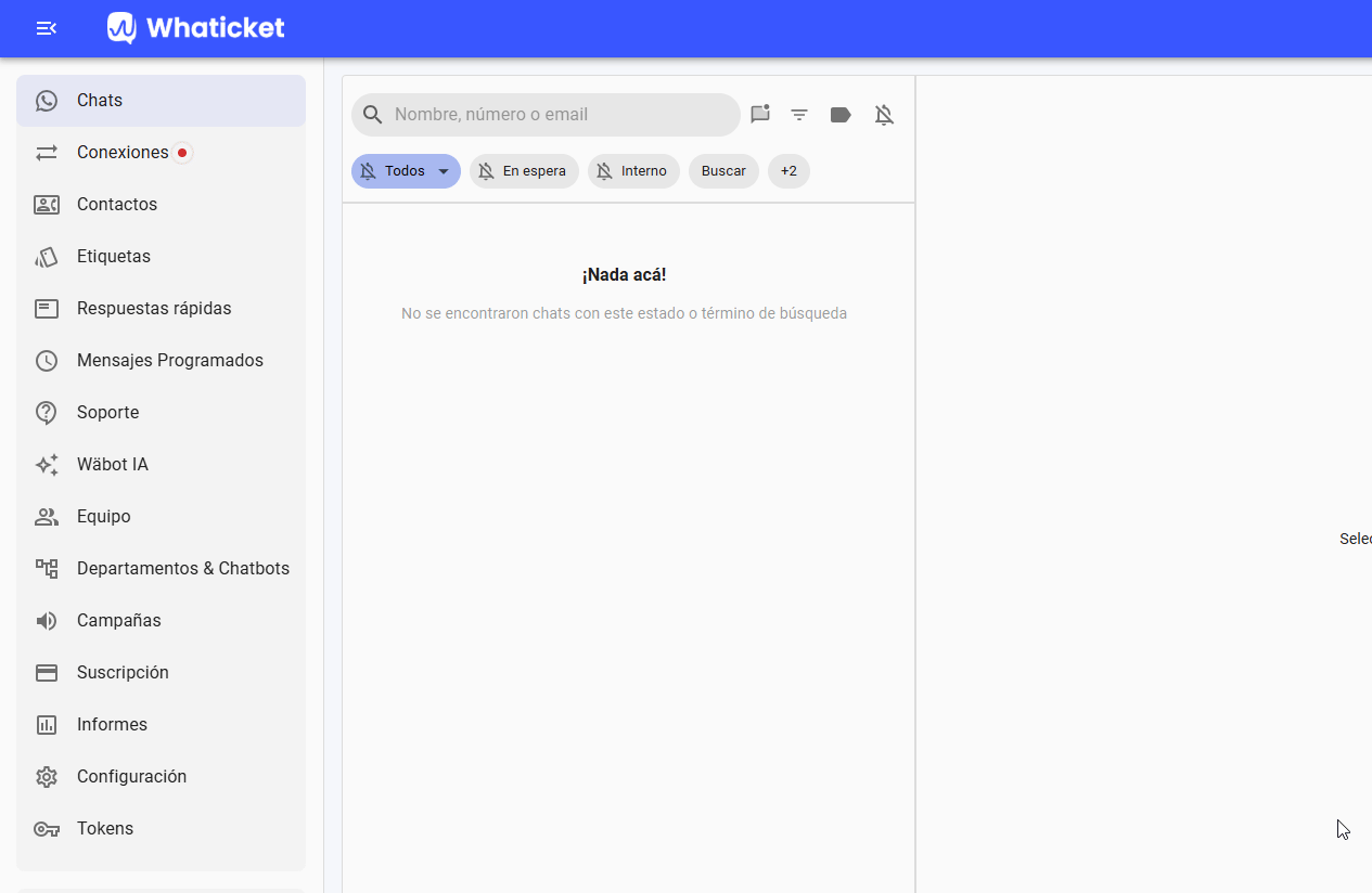 Cómo filtrar los chats resueltos por un usuario en Whaticket