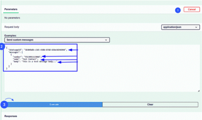 Envío de mensaje personalizado por la ruta POST /messages de la API de Whaticket