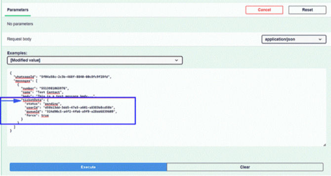 Bloque ticketData con el estado del chat en la API de Whaticket