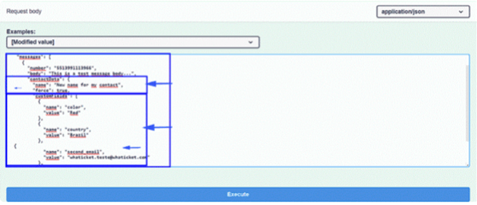 Campo force en el bloque ticketData de la API de Whaticket