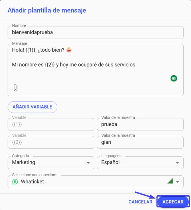 Como enviar o template para revisão da Meta no Whaticket
