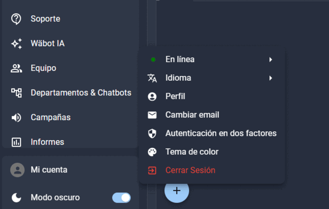 Cómo activar la autenticación en dos factores en tu cuenta de Whaticket